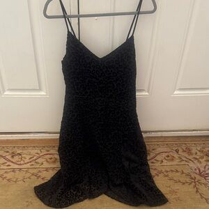 Banana Republic Black Velvet Leopard Slip Dress